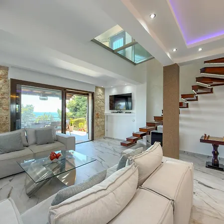 Helios Luxury Sea View With Private Pool Gym And Bbq Area Βίλα Ποσείδι